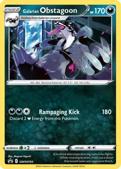 SWSH Black Star Promos Galarian Obstagoon Pokémon card